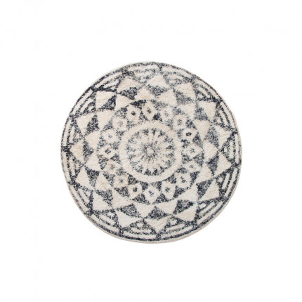 Dywan okrągły wzór etno 80 cm beżowo-szary HKliving MHD1-028