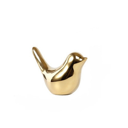 Figurka ceramiczny złoty ptak glamour MHD0-03-43