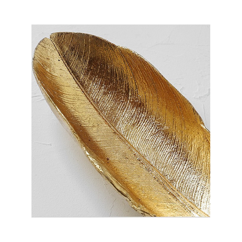 Dekoracyjny talerz liść złoty MHZ0-01-13