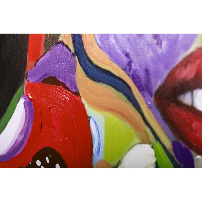 Ręcznie malowany obraz na płótnie - Kolorowa Twarz Kobiety