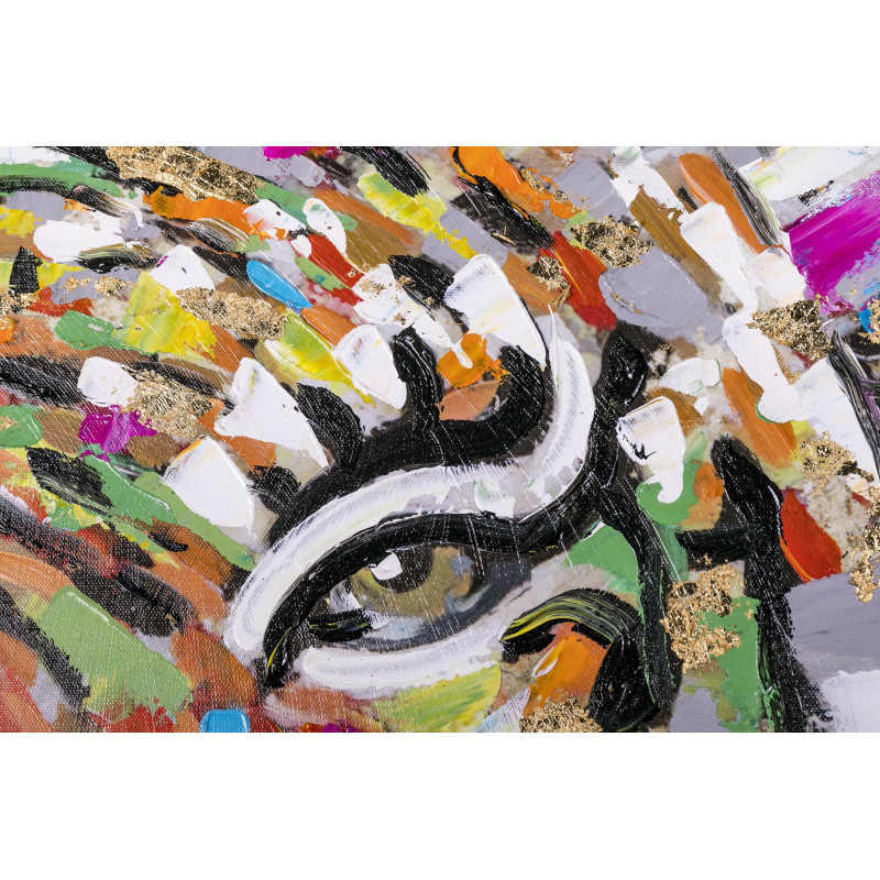 Ręcznie malowany obraz na płótnie –  Kolorowy Tygrys