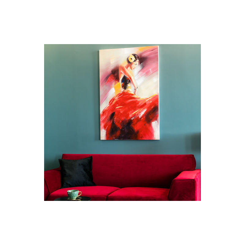 Ręcznie malowany obraz na płótnie - Tancerka Flamenco
