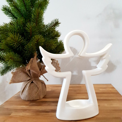 Ceramiczny świecznik na tealighty aniołek