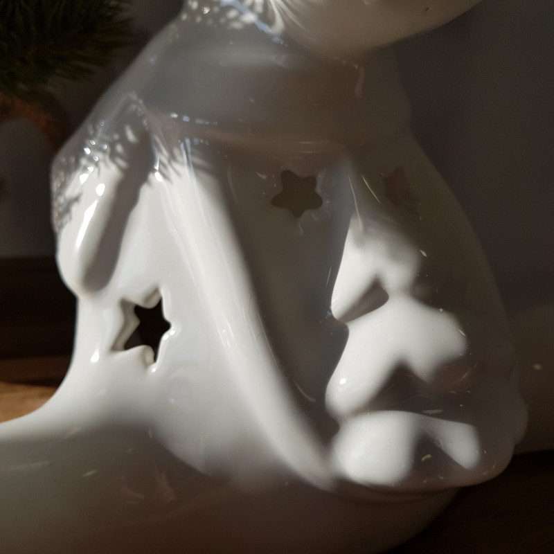 Ceramiczny lampion świąteczny duży renifer