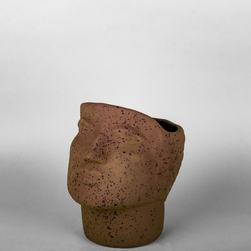 Ceramiczna doniczka męska twarz bizantyjska