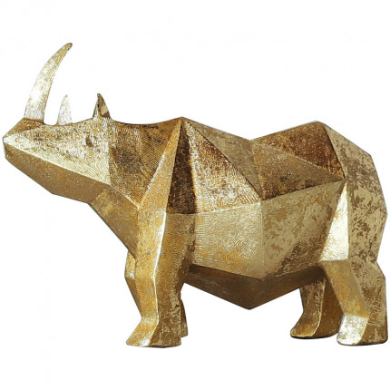 Geometryczna figurka nosorożec złoty mały