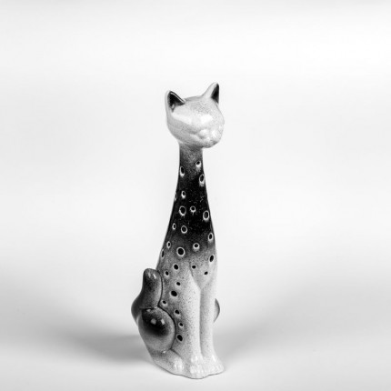 Dekoracyjny lampion kot ceramiczny