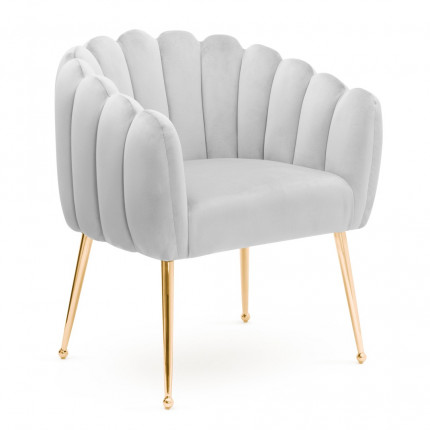 Krzesło tapicerowane z metalowymi nogami glamour MHK0-118