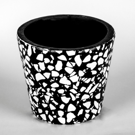 Doniczka dekoracyjna mozaika czarno-biała MHD0-208