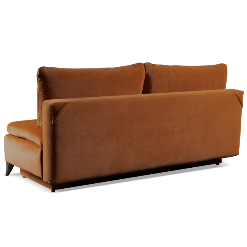 Prosta sofa pomarańczowa rozkładana MHT 261