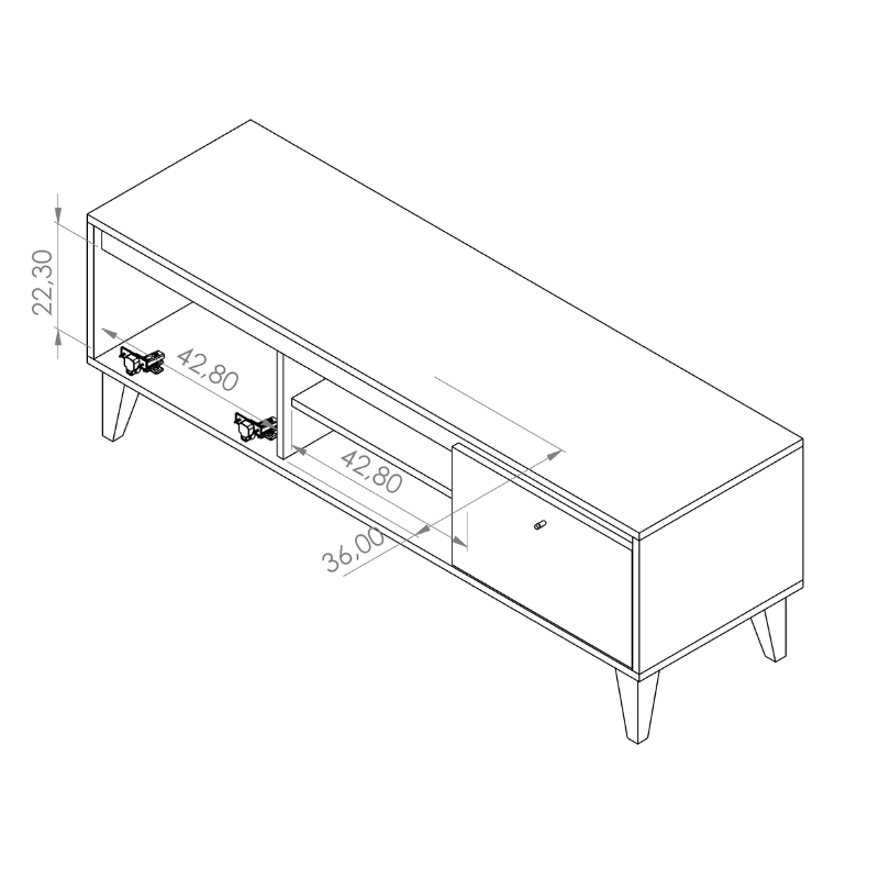 Szafka RTV w stylu skandynawskim 135 cm  MHS4-11