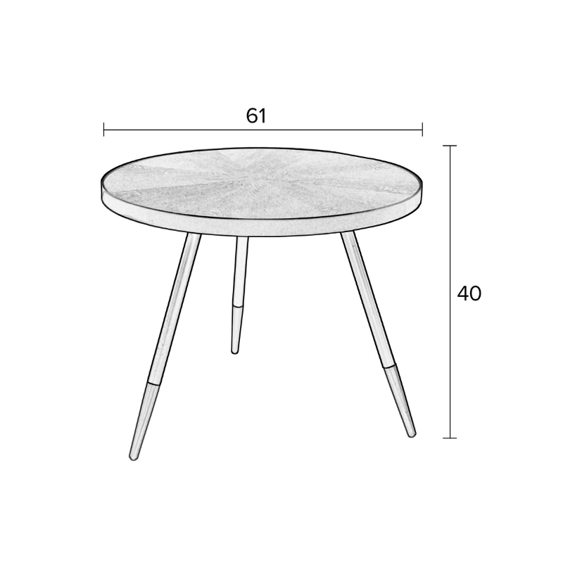 Drewniany stolik kawowy Denise średnica 61 cm