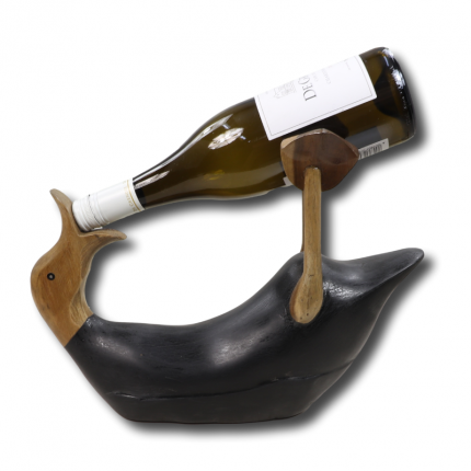 Stojak na wino z drewna kaczka czarna HSM MHD0-03-131