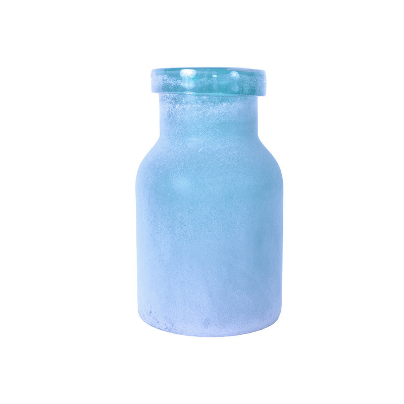 Ręcznie robiony błękitny szklany wazon MHD0-01-10