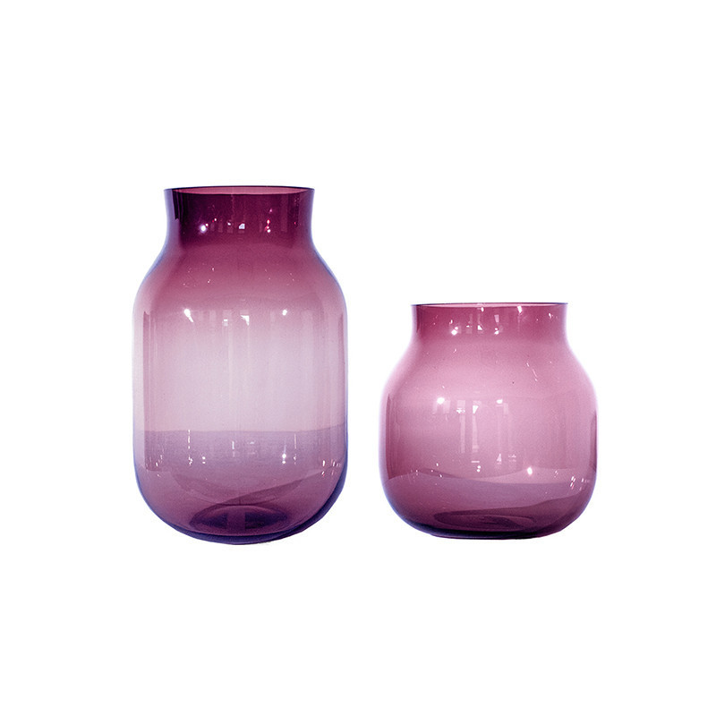 Ręcznie robiony fioletowy szklany wazon owalny MHD0-01-16