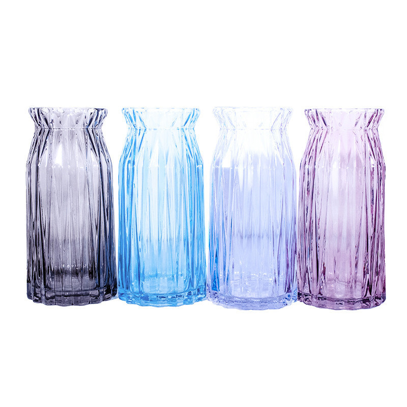 Ręcznie robiony szklany niebieski wazon MHD0-01-20