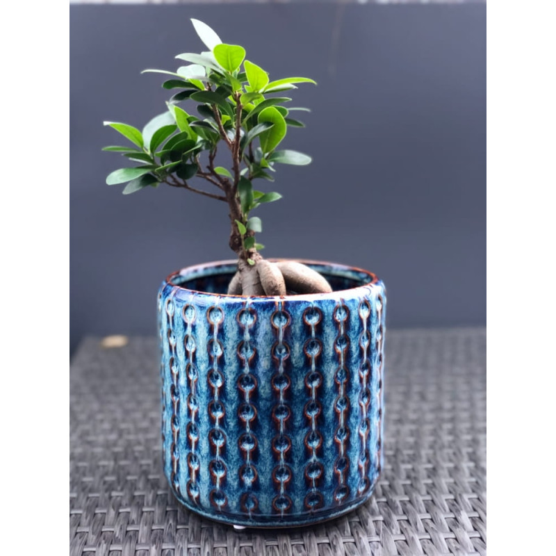 Niebieska doniczka ceramiczna MHD0-02-244