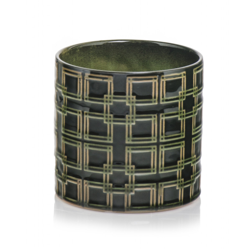 Ceramiczna donica w stylu etno kwadraty MHD0-02-108