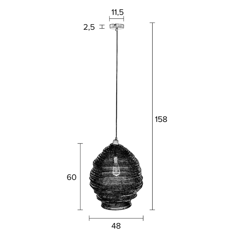 Mosiężna lampa wisząca Lena L MHL0-87