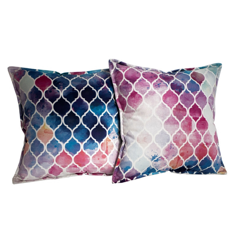 Kolorowa poduszka aksamitna z marokańskim wzorem MHA0-01-49