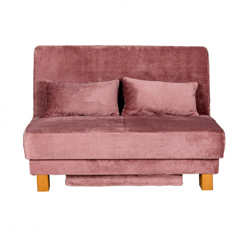 Pluszowa sofa różowa szybkie rozkładanie 120 cm MHT 430