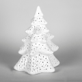 Ceramiczny biały lampion świąteczny leśna choinka