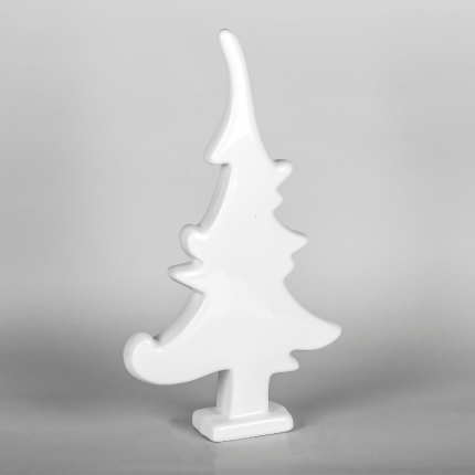Figurka świąteczna ceramiczna biała choinka