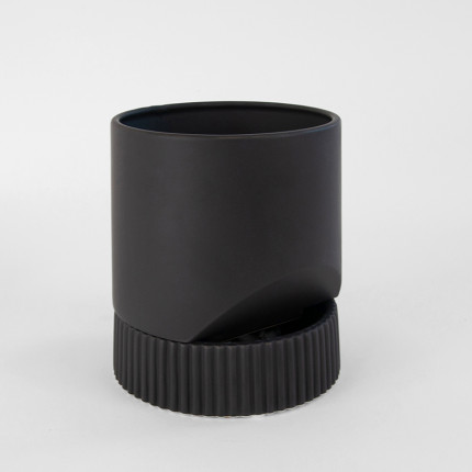 Oryginalna czarna doniczka ceramiczna MHD0-02-249