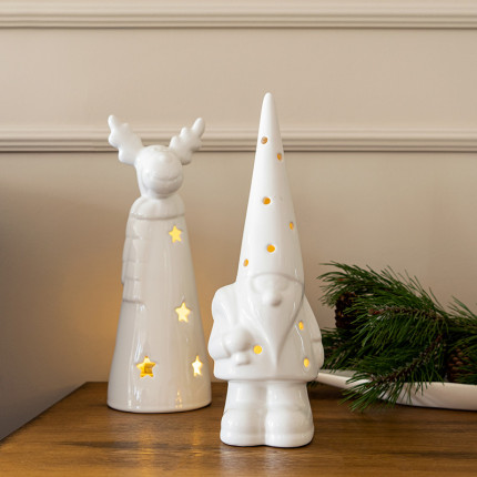 Ceramiczny lampion świąteczny Mikołaj