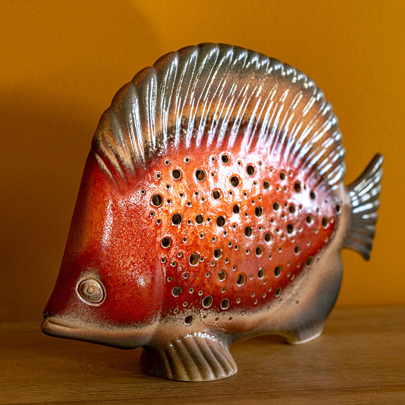 Stylowy lampion ceramiczny ryba