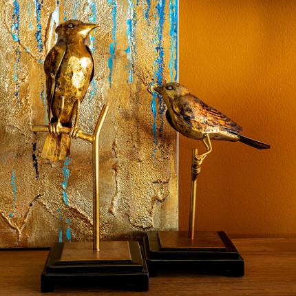 Figurka złoty ptak na stojaku MHD0-03-41