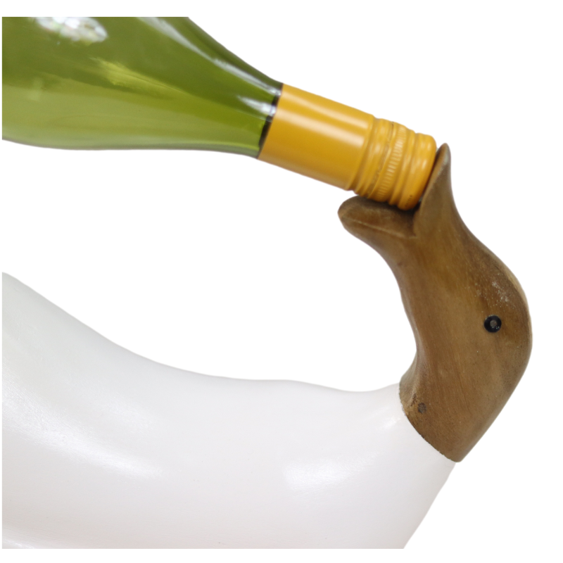 Stojak na wino z drewna kaczka biała HSM MHD0-03-138