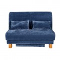 Pluszowa sofa niebieska szybkie rozkładanie 120 cm MHT 430