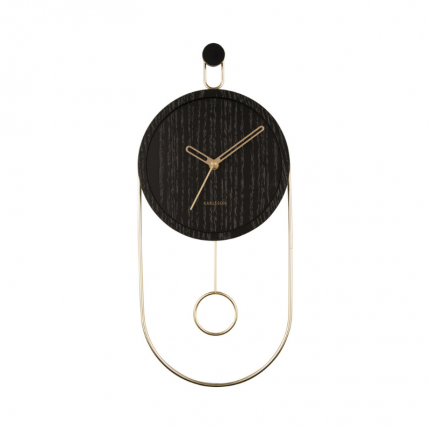 Oryginalny zegar czarny z wahadłem Karlsson MHD0-08-47