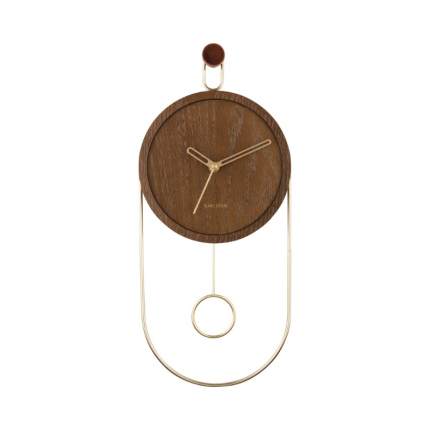 Oryginalny zegar brązowy z wahadłem Karlsson MHD0-08-48