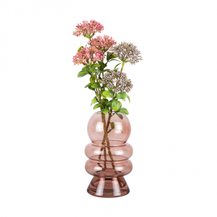 Mały wazon szklany do kwiatów różowy Present Time MHD0-01-66