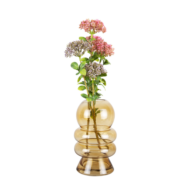 Mały wazon szklany do kwiatów żółty Present Time MHD0-01-67