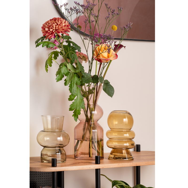 Mały wazon szklany do kwiatów żółty Present Time MHD0-01-67