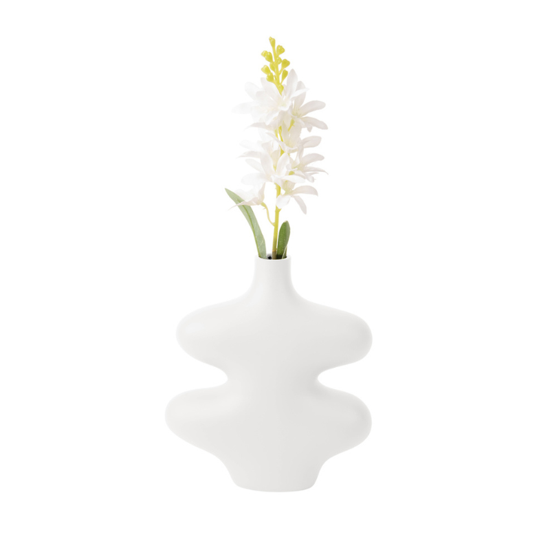 Mały biały wazon na kwiaty nowoczesny Present Time MHD0-01-76