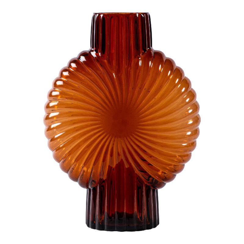 Oryginalny wazon szklany do kwiatów brązowy MHD0-01-95