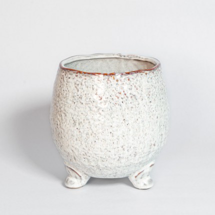 Szara doniczka na nóżkach ceramiczna MHD0-02-264