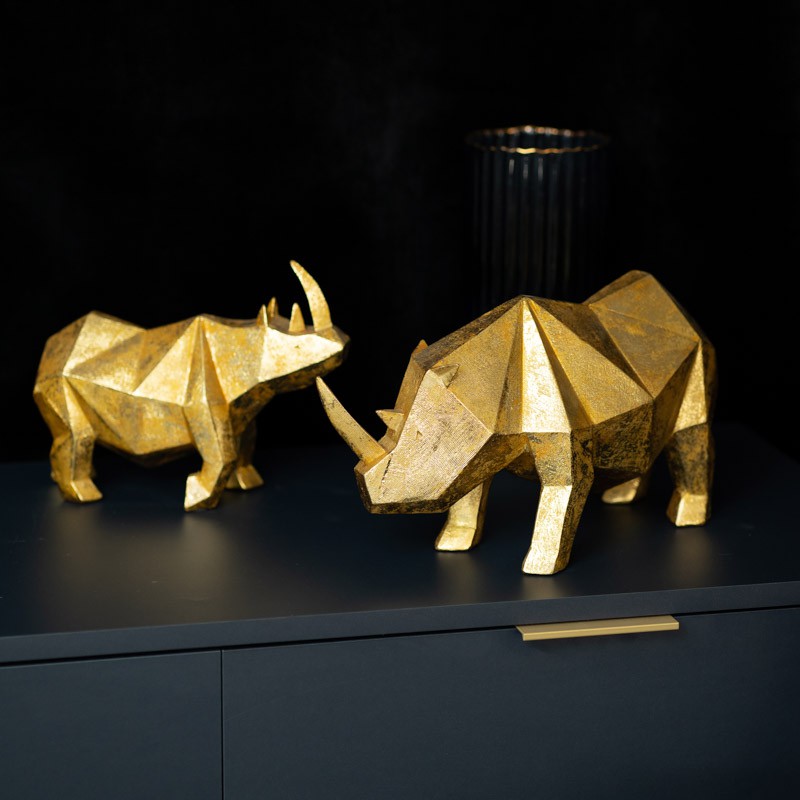 Ozdobna figurka nosorożec złoty duży MHD0-03-40