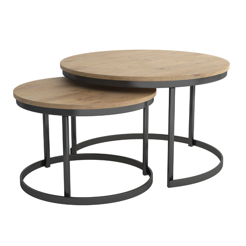 Nowoczesny stolik kawowy podwójny loft OD RĘKI MHS2-54