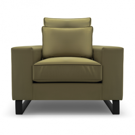 Zielony fotel na metalowych nogach MHT 215