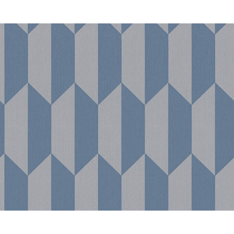 Tapeta w geometryczny wzór szaro-niebieski MHT0-43