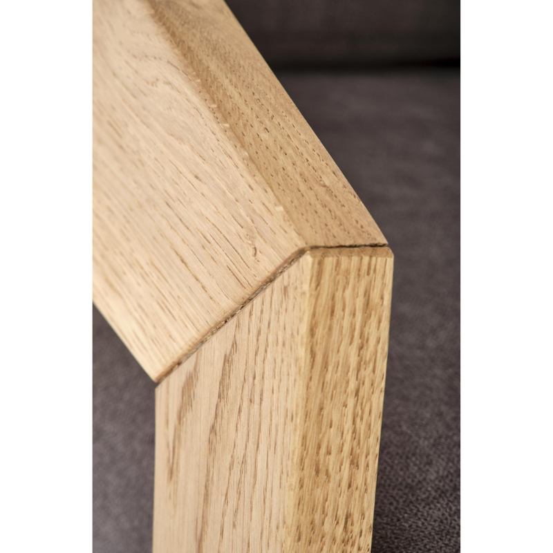 Fotel dębowy tapicerowany lite drewno szary OD RĘKI MHT 151