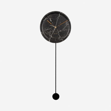Nowoczesny czarny zegar z wahadłem Karlsson MHD0-08-59