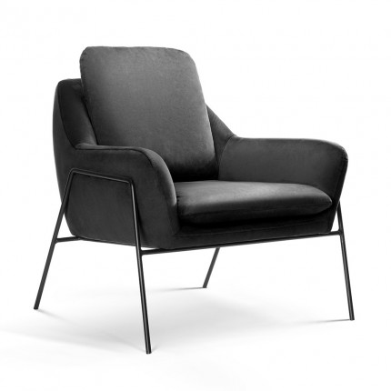 Nowoczesny fotel czarny do salonu na metalowych nogach MHT 169