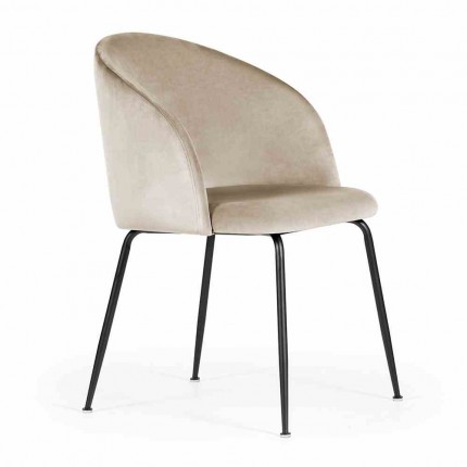 Nowoczesne krzesło do jadalni tapicerowane beżowe MHK0-127