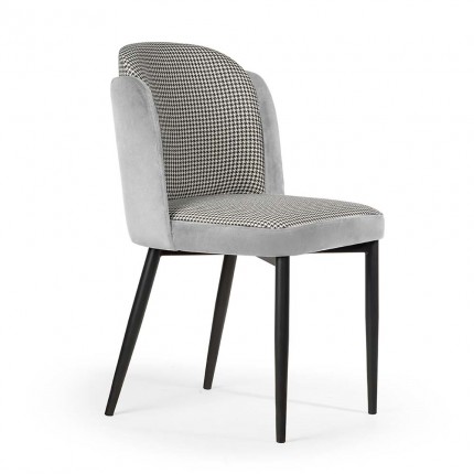 Oryginalne krzesło tapicerowane szare w pepitkę  MHK0-128